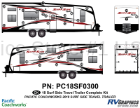39 Piece 2018 Surf Side Hauler Travel Trailer Complete Graphics Kit