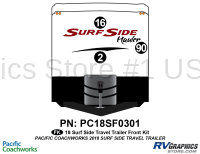 3 Piece 2018 Surf Side Hauler Travel Trailer Front Graphics Kit