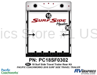 2 Piece 2018 Surf Side Hauler Travel Trailer Rear Graphics Kit