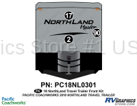 3 Piece 2018 Northland Hauler Travel Trailer Front Graphics Kit
