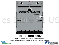 2 Piece 2018 Northland Hauler Travel Trailer Rear Graphics Kit