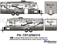 34 Piece 2013 Zinger Metal Wall Travel Trailer Complete Graphics Kit