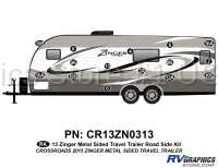15 Piece 2013 Zinger Metal Wall Travel Trailer Roadside Graphics Kit