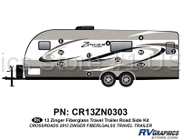 11 Piece 2013 Zinger Fiberglass Wall Travel Trailer Roadside Graphics Kit