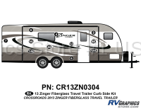 11 Piece 2013 Zinger Fiberglass Wall Travel Trailer Curbside Graphics Kit