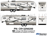 26 Piece 2013 Zinger Fiberglass Wall Fifth Wheel Complete Graphics Kit