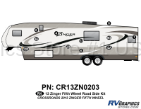 11 Piece 2013 Zinger Fiberglass Wall Fifth Wheel Trailer Roadside Graphics Kit