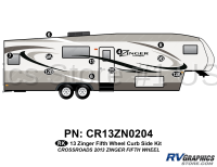 11 Piece 2013 Zinger Fiberglass Wall Fifth Wheel Curbside Graphics Kit