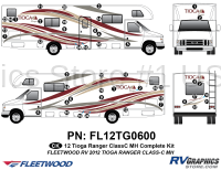 47 Piece 2012 Tioga Ranger Motorhome Complete Graphics Kit