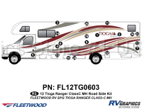 19 Piece 2012 Tioga Ranger Motorhome Roadside Graphics Kit