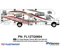 19 Piece 2012 Tioga Ranger Motorhome Curbside Graphics Kit