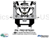 12 Piece 2021 Stealth Fifth Wheel Front Graphics Kit