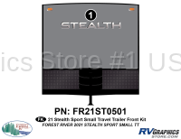 1 Piece 2021 Stealth Small Travel TrailerFront Graphics Kit