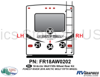 4 Piece 2018 Arctic Wolf Fifth Wheel Rear Graphics Kit