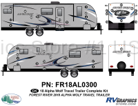 40 Piece 2018 Alpha Wolf Travel Trailer Complete Graphics Kit
