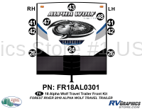 10 Piece 2018 Alpha Wolf Travel Trailer Front Graphics Kit