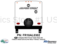 2 Piece 2018 Alpha Wolf Travel Trailer Rear Graphics Kit