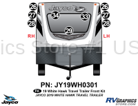 9 Piece 2019 White Hawk Travel Trailer Front Graphics Kit
