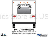 2 Piece 2019 White Hawk Travel Trailer Rear Graphics Kit