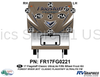 10 Piece 2017 Flagstaff Classic UltraLite Fifth Wheel Front Graphics Kit
