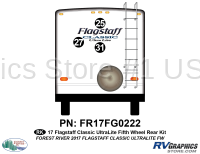 3 Piece 2017 Flagstaff Classic UltraLite Fifth Wheel Rear Graphics Kit