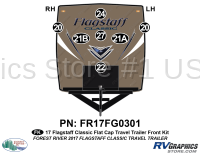 7 Piece 2017 Flagstaff Classic Travel Trailer Flat Cap Front Graphics Kit