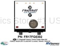 2 Piece 2017 Flagstaff Classic Travel Trailer Flat Cap Rear Graphics Kit
