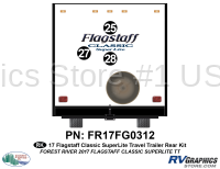 3 Piece 2017 Flagstaff Classic SuperLite Travel Trailer Flat Cap Rear Graphics Kit
