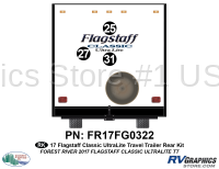 49 Piece 2017 Flagstaff Classic UltraLite Travel Trailer Rear Graphics Kit