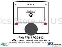 1 Piece 2017 Flagstaff Shamrock Travel Trailer Rear Graphics Kit