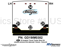 4 Piece 2019 Imagine Long Travel Trailer Rear Graphics Kit