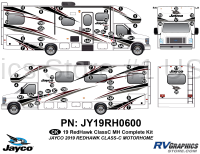 62 Piece 2019 Redhawk Motorhome Complete Graphics Kit