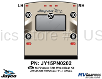 5 Piece 2015 Pinnacle Fifth Wheel Rear Graphics Kit