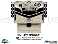 13 Piece 2015 Pinnacle Fifth Wheel Front Graphics Kit - Image 2