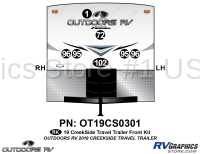 7 Piece 2019 Creekside Mountain Series Travel Trailer Front Graphics Kit