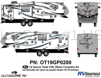 60 Piece 2019 Glacier Peak Mountain Series Fifth Wheel Complete Graphics Kit