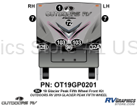 9 Piece 2019 Glacier Peak Mountain Series Fifth Wheel Front Graphics Kit