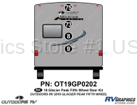 4 Piece 2019 Glacier Peak Mountain Series Fifth Wheel Rear Graphics Kit