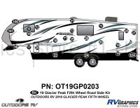 23 Piece 2019 Glacier Peak Mountain Series Fifth Wheel Roadside Graphics Kit