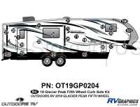 24 Piece 2019 Glacier Peak Mountain Series Fifth Wheel Curbside Graphics Kit
