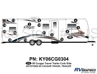 16 Piece 2006 Cougar TT Travel Trailer Curbside Graphics Kit