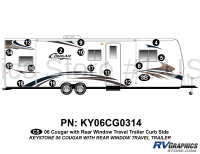 16 Piece 2006 Cougar TT with Rear Window Curbside Graphics Kit