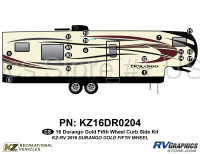 18 Piece 2016 Durango Gold Fifth Wheel Curbside RV Graphics Kit