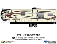 18 Piece 2016 Durango Gold Fifth Wheel Roadside RV Graphics Kit