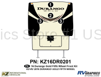 4 Piece 2016 Durango Gold Fifth Wheel Front RV Graphics Kit