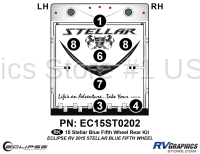 7 Piece 2015 Stellar Fifth Wheel Blue Version Rear Graphics Kit