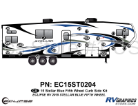 24 Piece 2015 Stellar Fifth Wheel Blue Version Curbside Graphics Kit