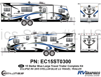 56 Piece 2015 Stellar Lg Travel Trailer Blue Version Complete Graphics Kit