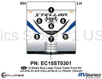 7 Piece 2015 Stellar Lg Travel Trailer Blue Version Front Graphics Kit