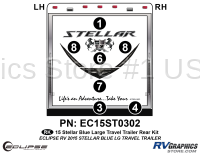 7 Piece 2015 Stellar Lg Travel Trailer Blue Version Rear Graphics Kit